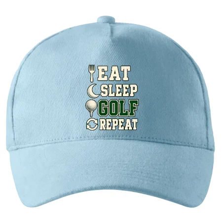 Eat sleep golf repeat typografie