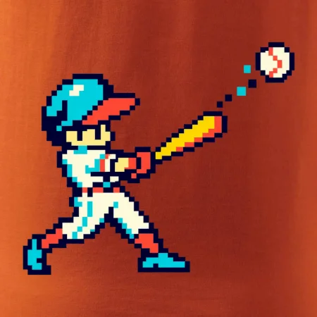 Baseballový hráč pixel art