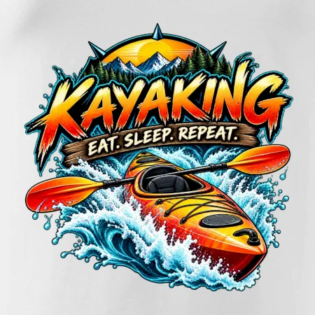 Kajak v divoké vodě eat sleep repeat