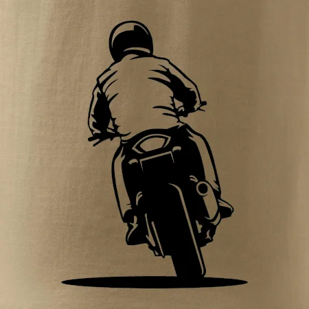 Motorkář na zádech - silnice