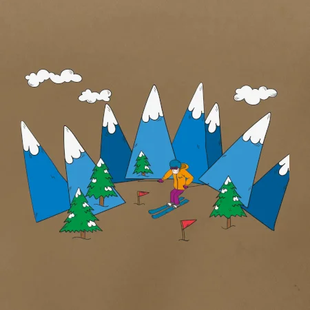 Lyžiar a farebné hory