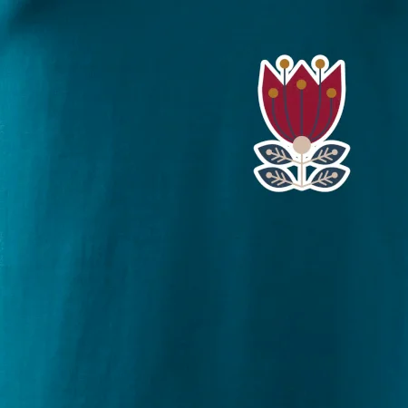 Folklór na prsníku kvetina štvorlistá