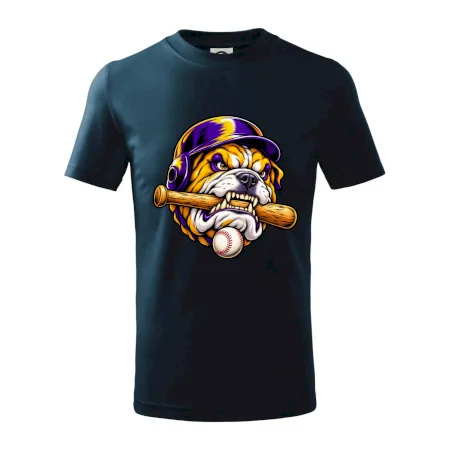 Baseballový buldok s pálkou