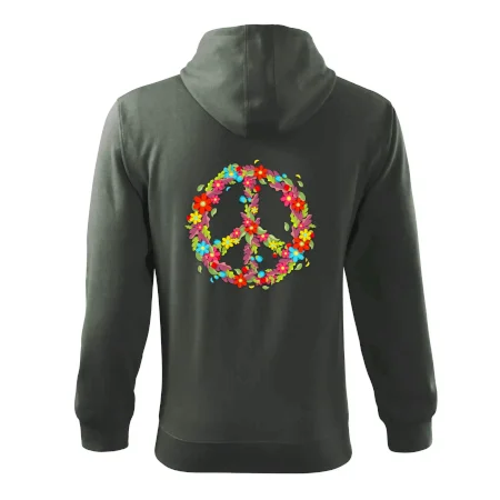 Peace symbol červené kvety