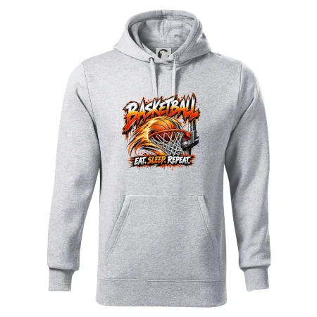 Basketbalový kôš s loptou eat sleep repeat