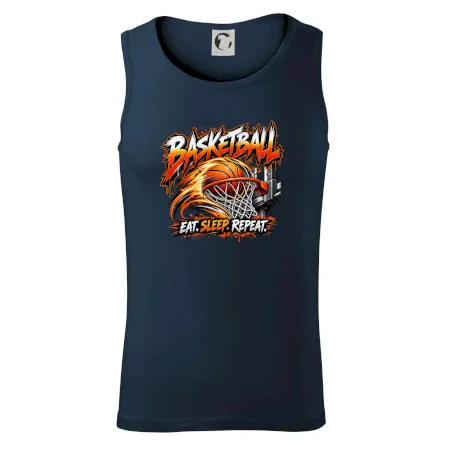 Basketbalový kôš s loptou eat sleep repeat