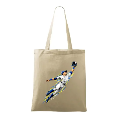 Baseballový polař chytá míček ve výskoku