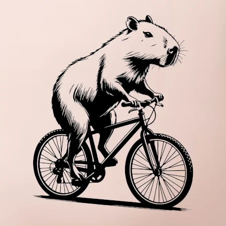 Kapybara na kole černá