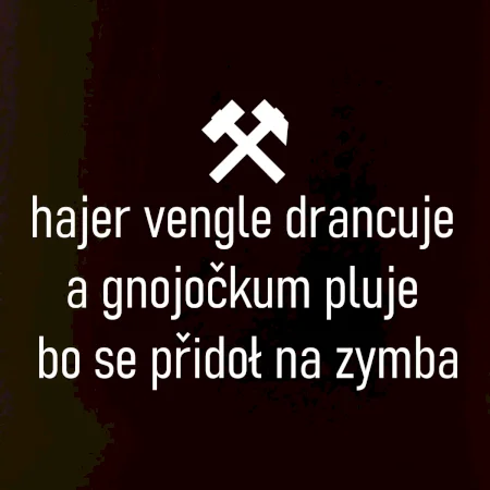 Hajer vengle drancuje a gnojočkum pluje bo se přidoł na zymba