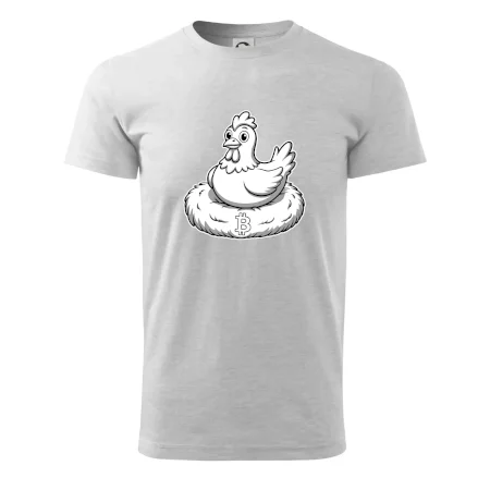 Kurča sediace na bitcoinovom hniezde