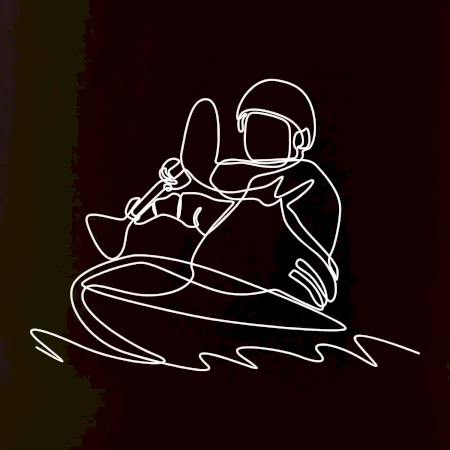 Kajak na vode jedným ťahom