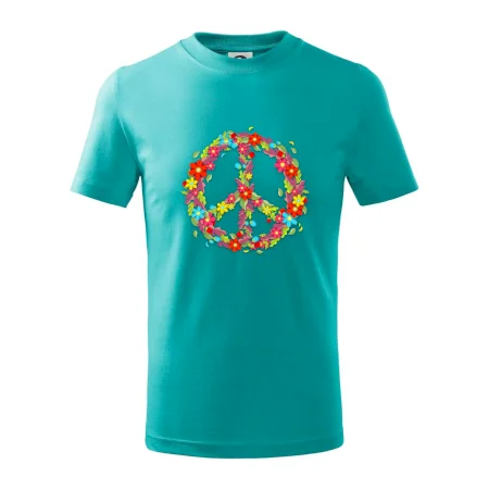 Peace symbol červené kvety