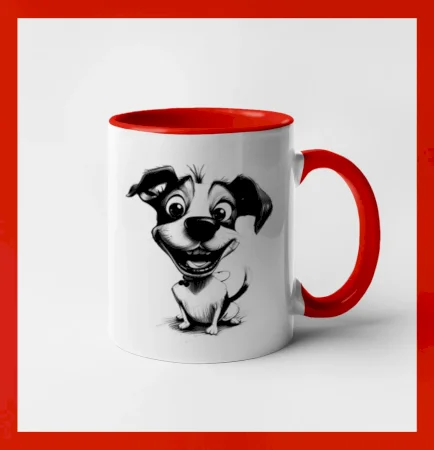 Čiernobiela karikatúra Jack Russell teriér