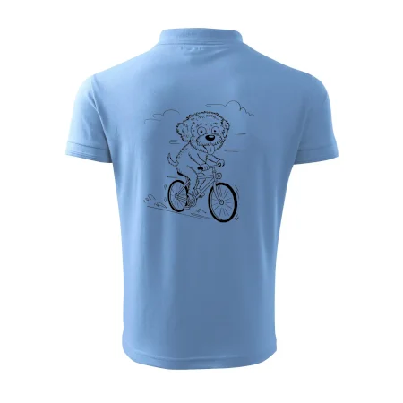Lagotto romagnolo karikatúra na bicykli čierna