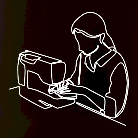 Krajčírka a šijací stroj jedným ťahom