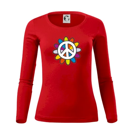 Peace symbol s kreslenou kvetinou