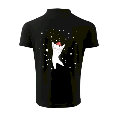 Veselá mačka v zimnej čiapke