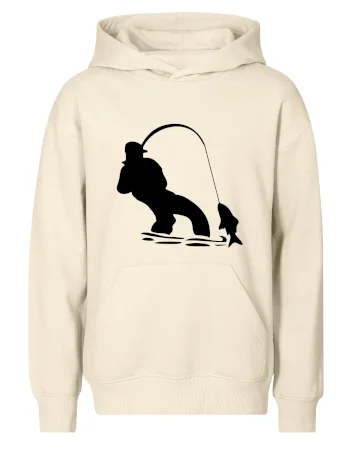 Rybár ťahajúce rybu