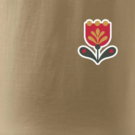 Folklór na prsníku tulipán