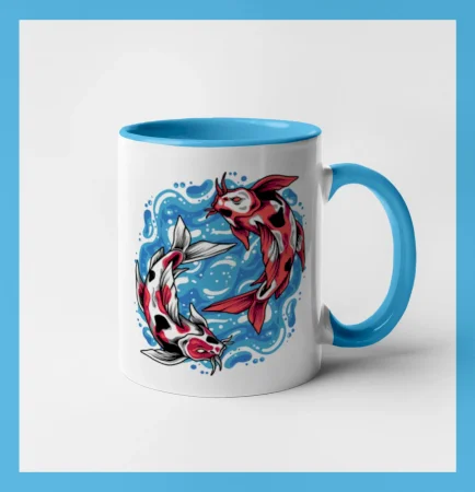 Yin & Yang Koi kapor - červený