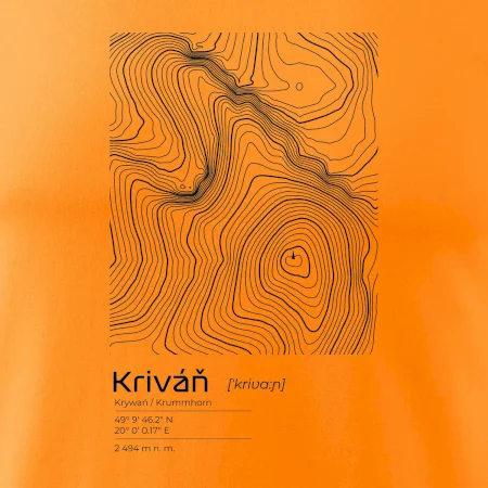 Kriváň - vrstevnice v obdĺžniku