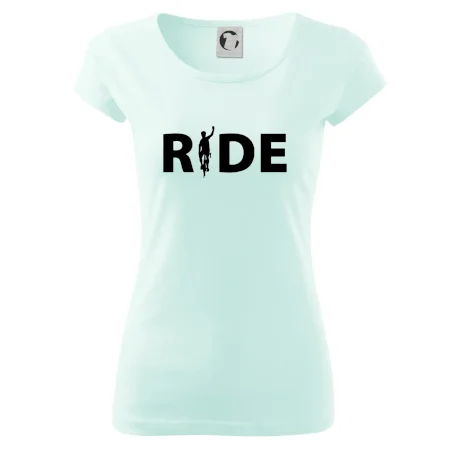 Ride - nápis s cyklistom