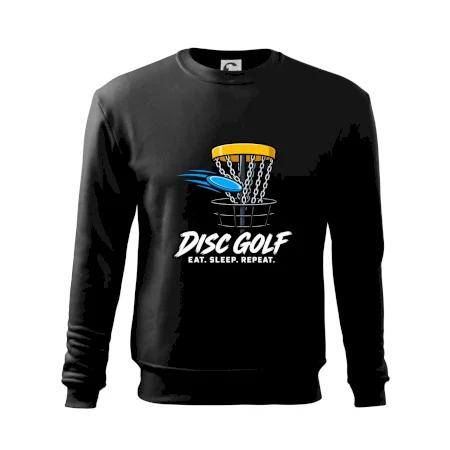 Discgolfový kôš s letiacim diskom eat sleep repeat