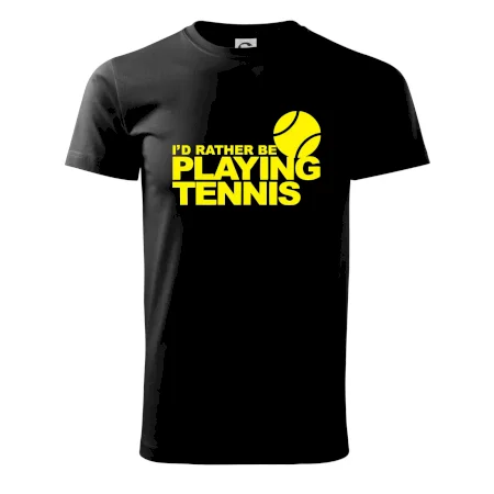 Playing tennis