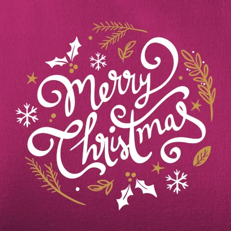 Merry christmas - nápis guľatý