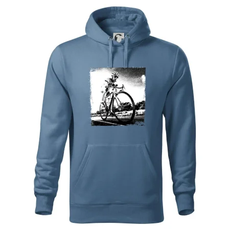 Cyklista čiernobiela cesta