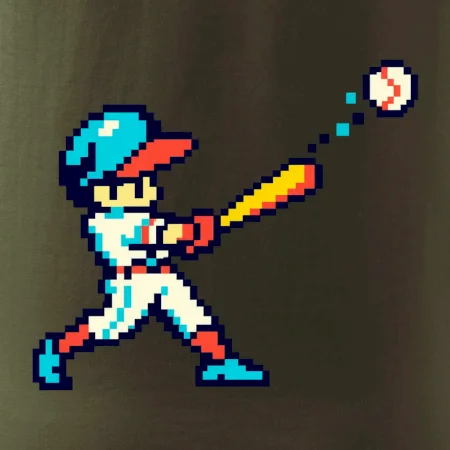 Baseballový hráč pixel art