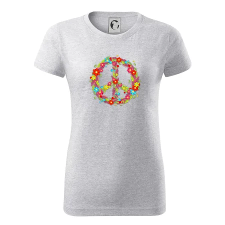Peace symbol červené kvety