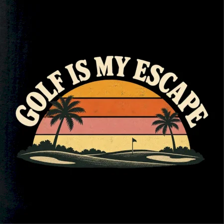 Golf is my escape retro západ slunce