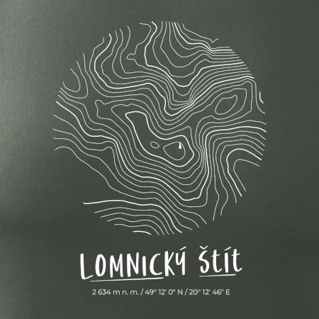 Lomnický štít - vrstevnice v kruhu