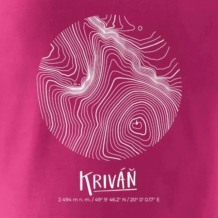 Kriváň - vrstevnice v kruhu