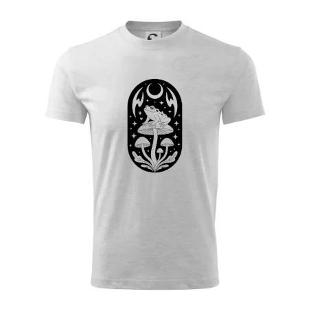 Goblincore čiernobiela oválna žaba