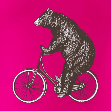 Medveď na bicykli