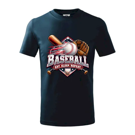 Baseballová pálka s rukavicou eat sleep repeat