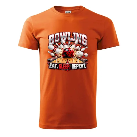 Bowlingová guľa a kolky eat sleep repeat