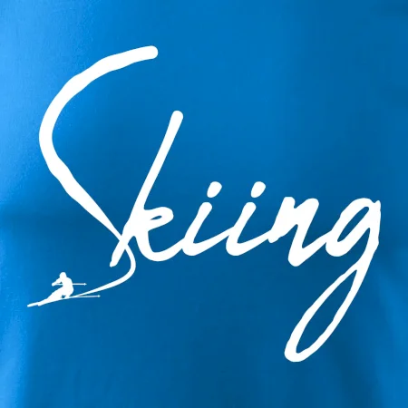 Skiing nápis lyžiar