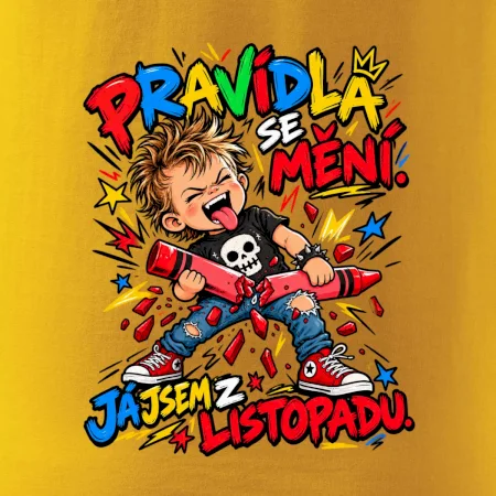Pravidlá sa menia novembrový rebel so zlomenou pastelkou
