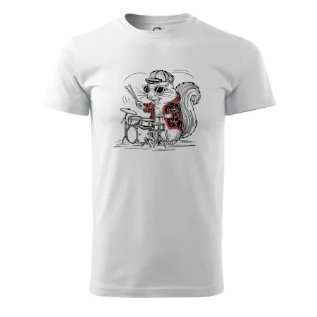 Squirrel playing drums