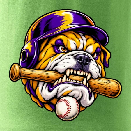 Baseballový buldok s pálkou