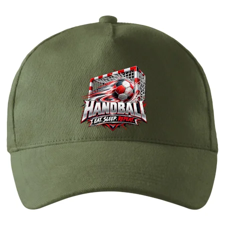 Hádzanárska lopta v bránke eat sleep repeat