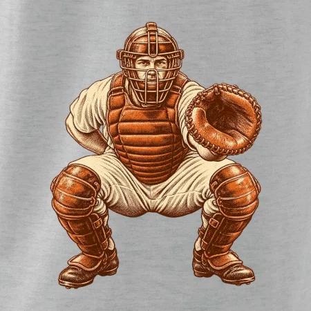 Baseballový catcher retro rytina