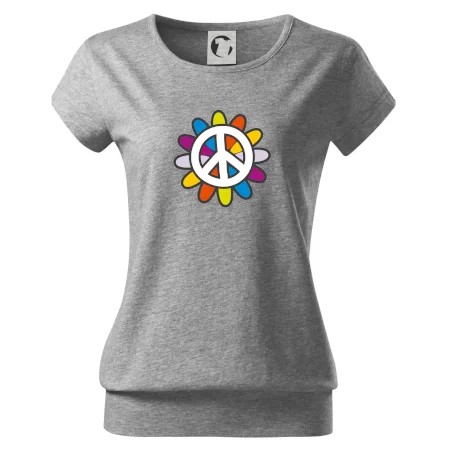 Peace symbol s kreslenou kvetinou