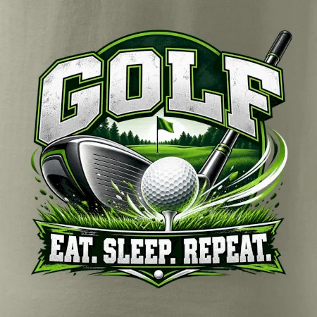 Golfová palica s loptičkou eat sleep repeat