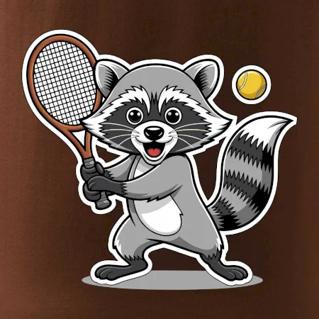 Mýval hrá tenis kreslený