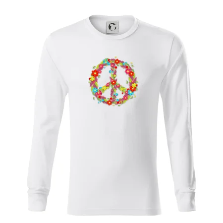 Peace symbol červené kvety
