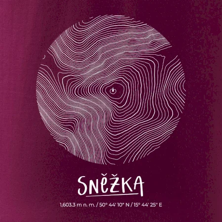 Sněžka - vrstevnice v kruhu